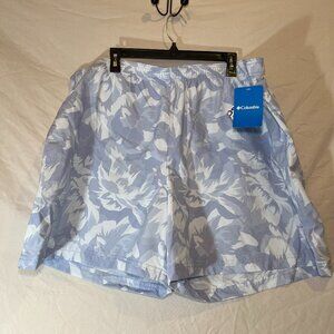 Columbia Shorts Womens 3X Sandy River II Printed Blue Floral XXXL Nylon NWT